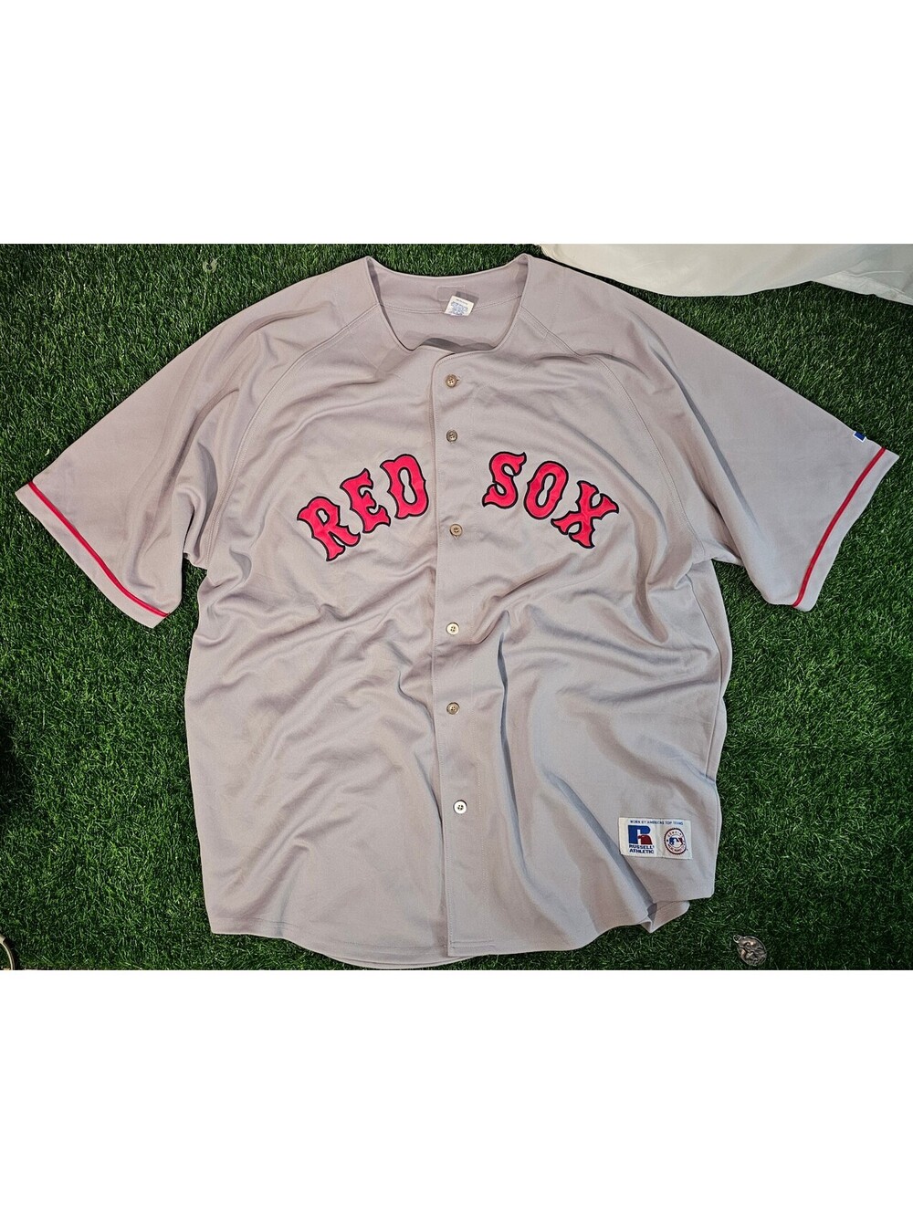 VTG Russell Athletic Boston Red Sox 4X Baseball Jersey MADE IN USA 90s